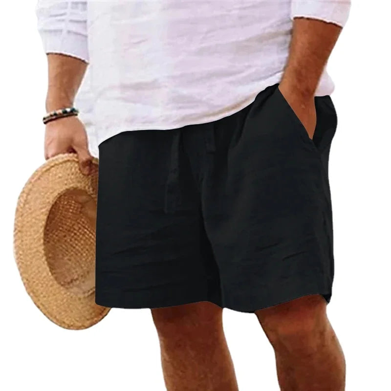 Men’s Cotton Linen Gym Shorts – Lightweight Summer Fit