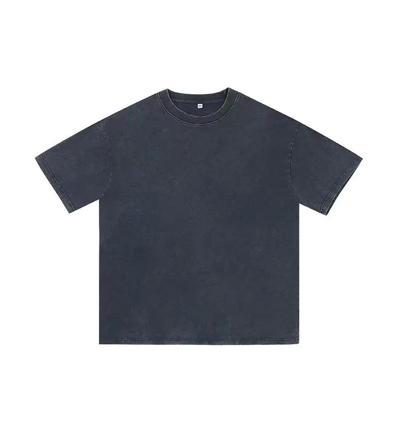 American-Style Vintage Oversized T-Shirt  Washed Cotton