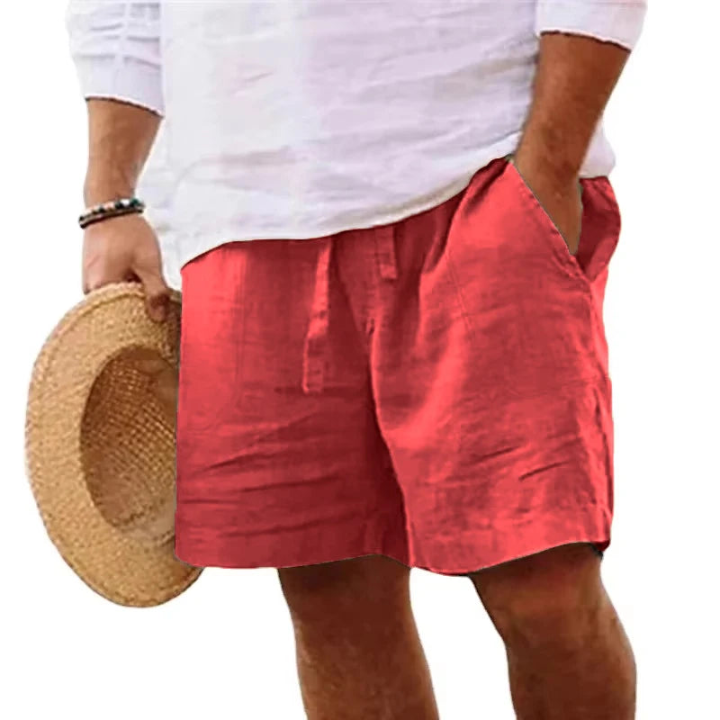 Men’s Cotton Linen Gym Shorts – Lightweight Summer Fit