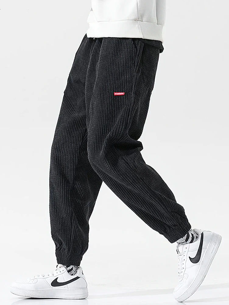 Men’s Corduroy Tech Fleece Joggers – Winter Comfort Fit