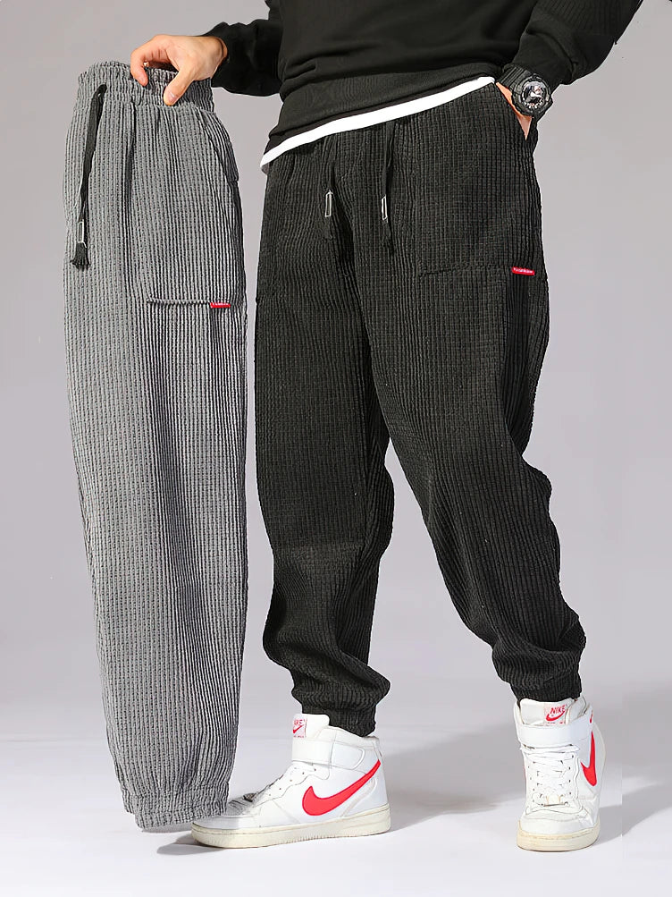 Men’s Corduroy Tech Fleece Joggers – Winter Comfort Fit