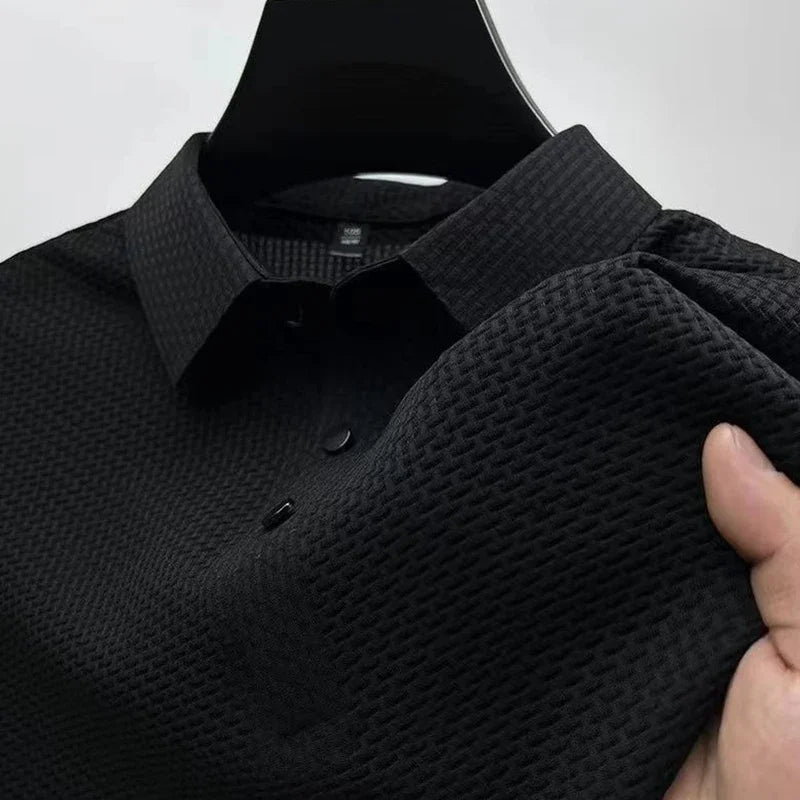 Men’s Business Casual Short Sleeve Polo Shirt – Breathable Summer Comfort
