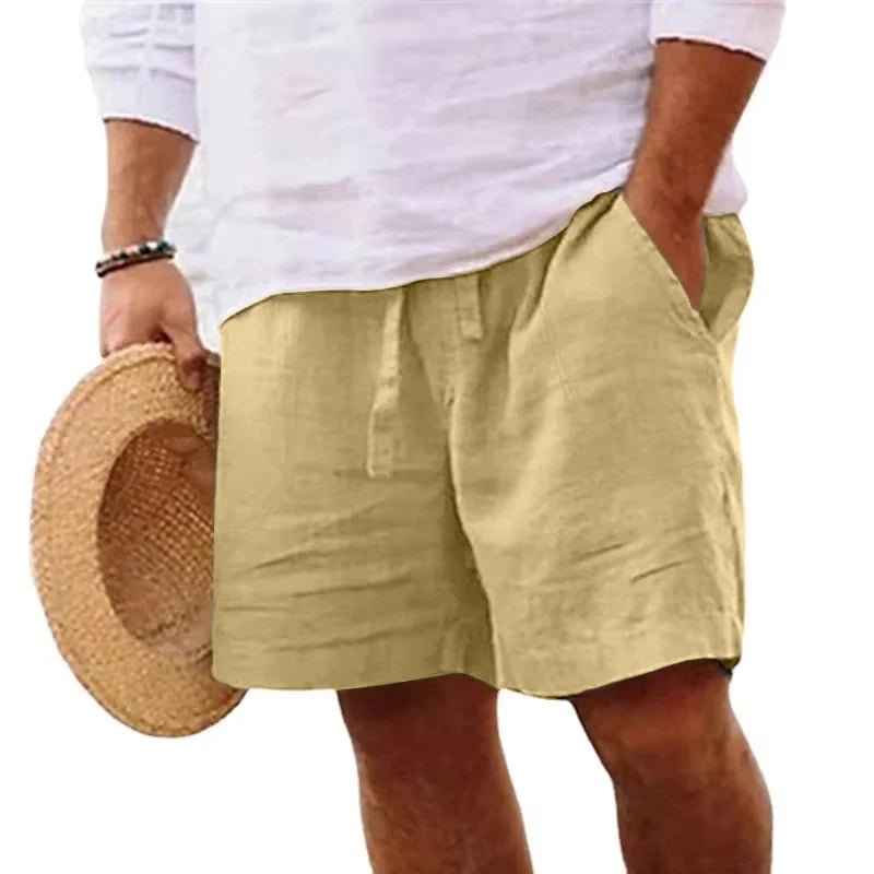 Men’s Cotton Linen Gym Shorts – Lightweight Summer Fit