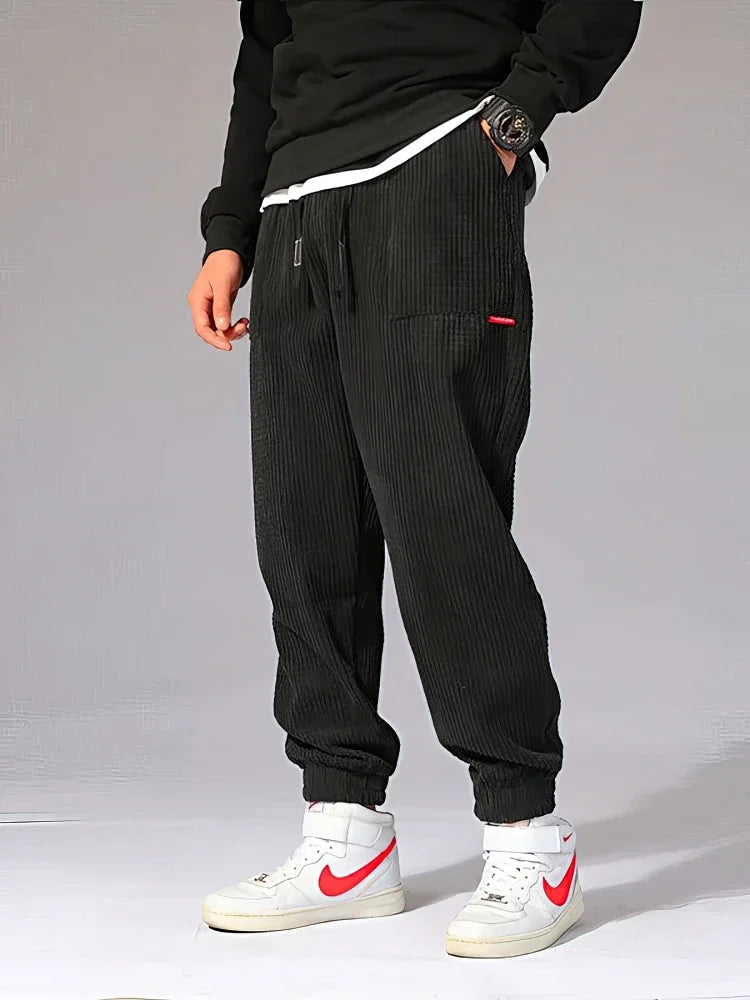 Men’s Corduroy Tech Fleece Joggers – Winter Comfort Fit