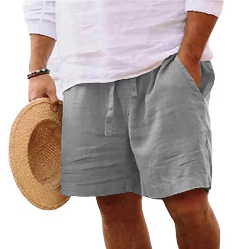 Men’s Cotton Linen Gym Shorts – Lightweight Summer Fit