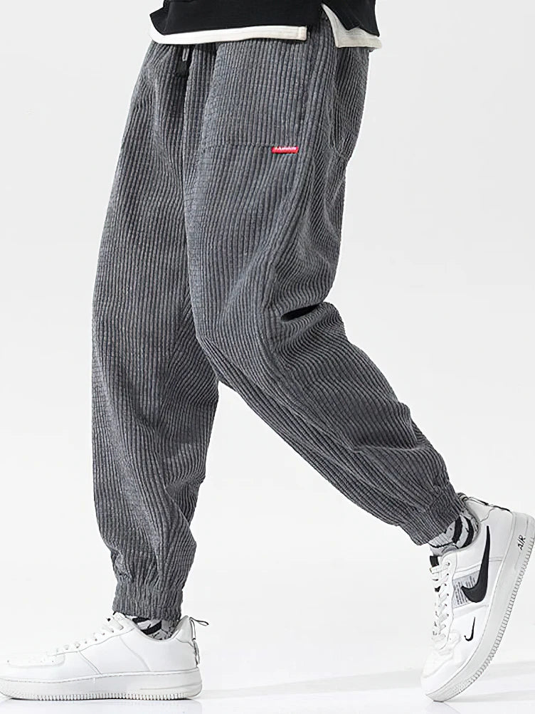 Men’s Corduroy Tech Fleece Joggers – Winter Comfort Fit