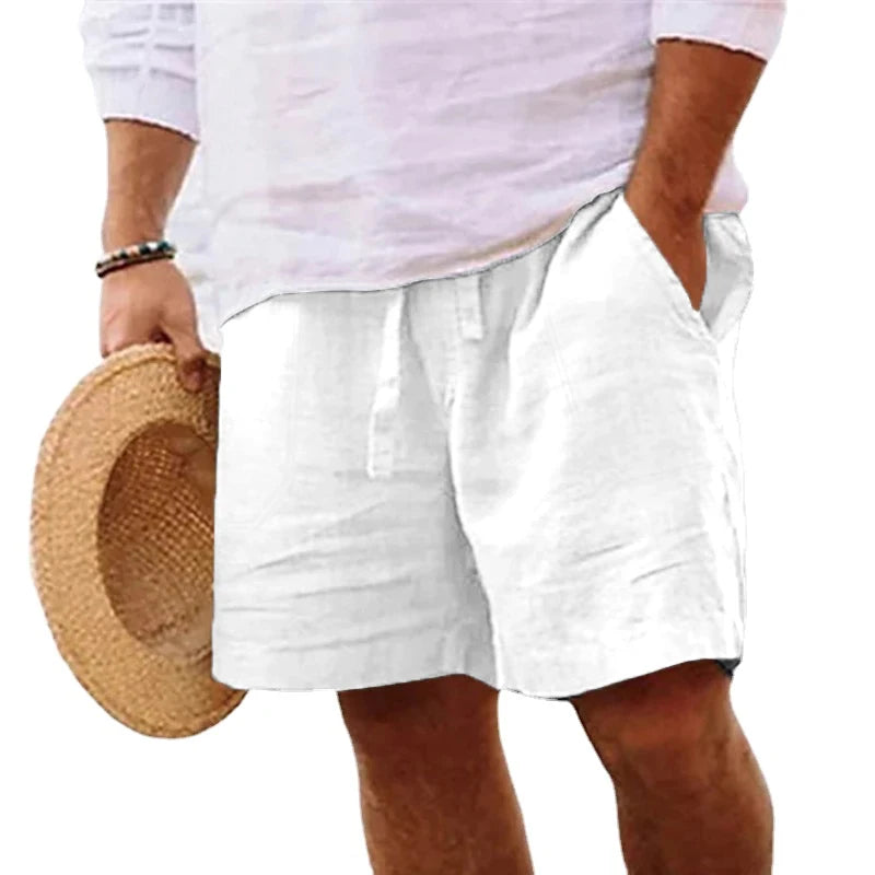 Men’s Cotton Linen Gym Shorts – Lightweight Summer Fit