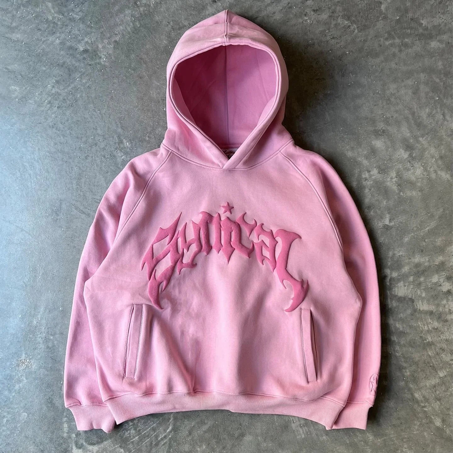 American Retro Gothic Hoodie – Star Print Casual Zipper