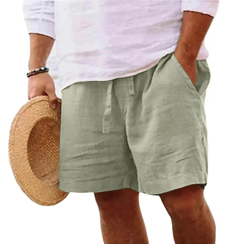 Men’s Cotton Linen Gym Shorts – Lightweight Summer Fit