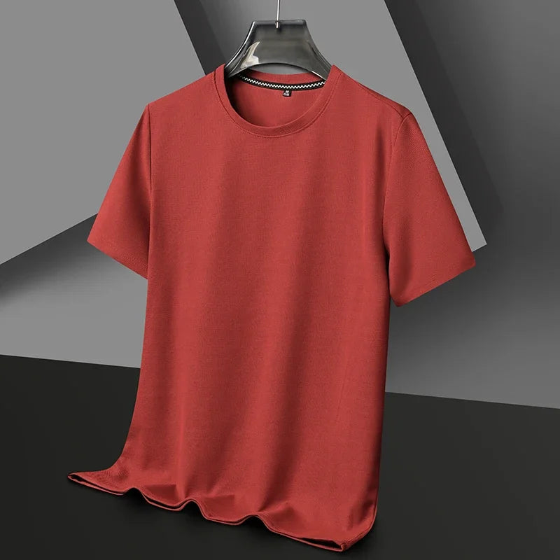 Men’s Summer Waffle Knit T-Shirt – Breathable Casual Tee