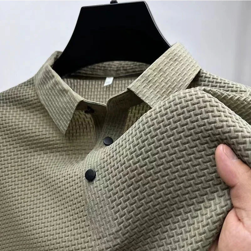 Men’s Business Casual Short Sleeve Polo Shirt – Breathable Summer Comfort