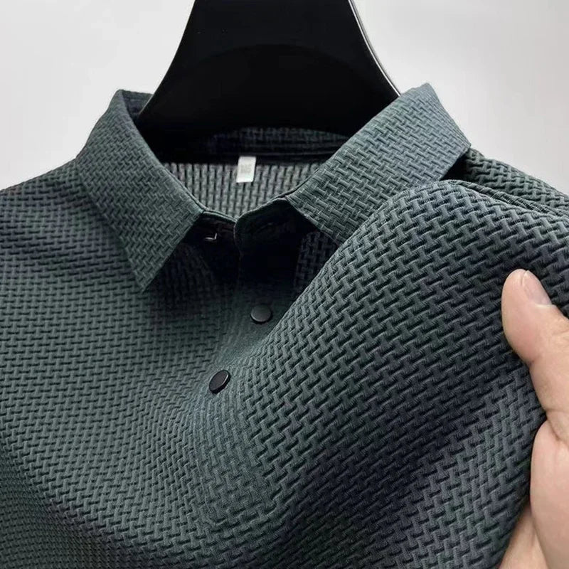 Men’s Business Casual Short Sleeve Polo Shirt – Breathable Summer Comfort