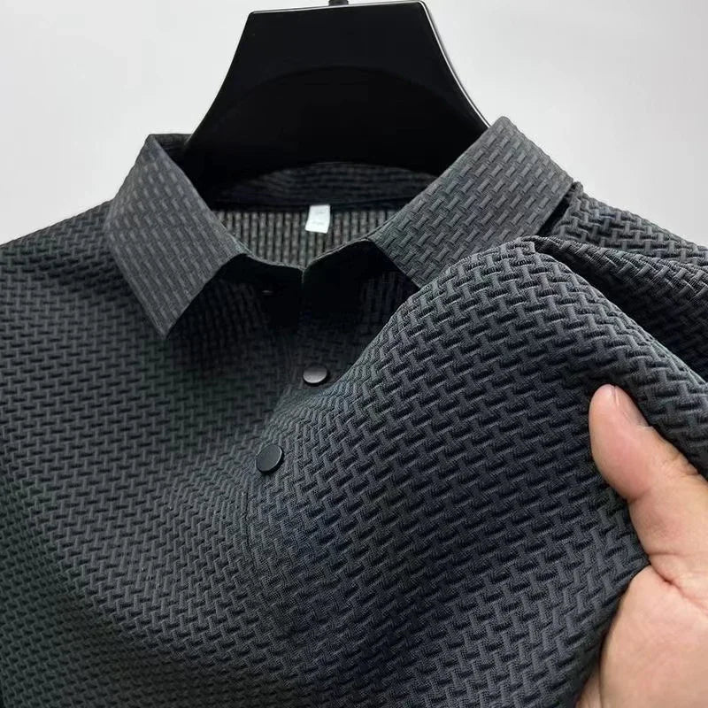 Men’s Business Casual Short Sleeve Polo Shirt – Breathable Summer Comfort