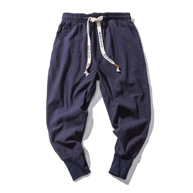 Men’s Cotton Linen Harem Pants – Relaxed Streetwear Fit