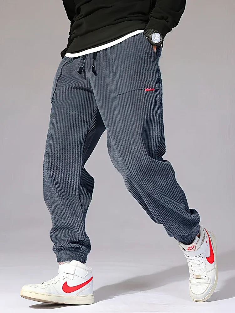 Men’s Corduroy Tech Fleece Joggers – Winter Comfort Fit