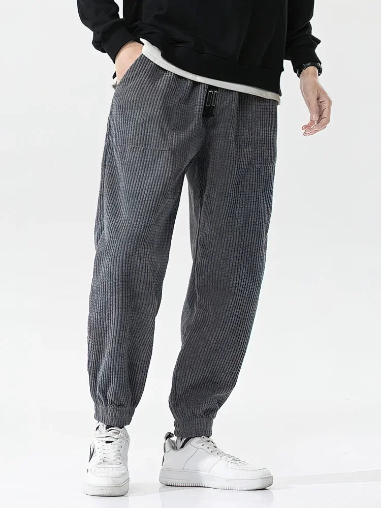 Men’s Corduroy Tech Fleece Joggers – Winter Comfort Fit